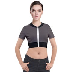Ash Grey - Short Sleeve Cropped Jacket by FashionLane