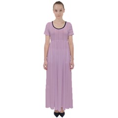 Baby Pink - High Waist Short Sleeve Maxi Dress by FashionLane