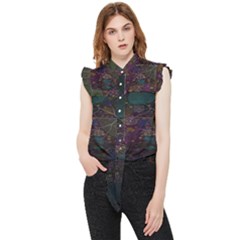 Fractal Leafs Frill Detail Shirt by Sparkle