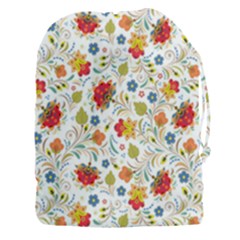 Red Yellow Flower Pattern Drawstring Pouch (3xl) by designsbymallika