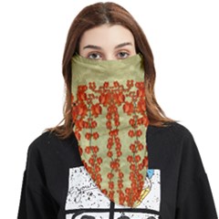 Roses Decorative In The Golden Environment Face Covering Bandana (triangle) by pepitasart