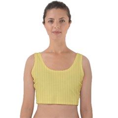 Jasmine Yellow - Velvet Crop Top by FashionLane