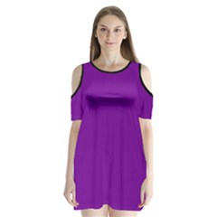 Violet Purple - Shoulder Cutout Velvet One Piece by FashionLane