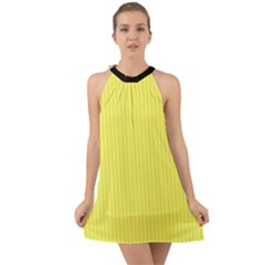 Unmellow Yellow - Halter Tie Back Chiffon Dress by FashionLane