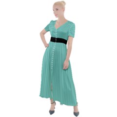 Tiffany Blue - Button Up Short Sleeve Maxi Dress by FashionLane