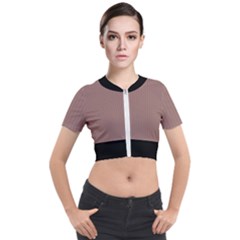 Burnished Brown - Short Sleeve Cropped Jacket by FashionLane
