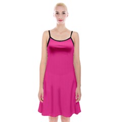 Deep Hot Pink - Spaghetti Strap Velvet Dress by FashionLane