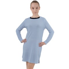 Beau Blue - Long Sleeve Hoodie Dress by FashionLane