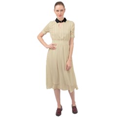 Dutch White - Keyhole Neckline Chiffon Dress by FashionLane