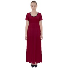 Just Red - High Waist Short Sleeve Maxi Dress by FashionLane
