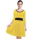 Just Yellow - Quarter Sleeve Waist Band Dress View1