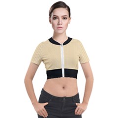 Pale Orange - Short Sleeve Cropped Jacket by FashionLane