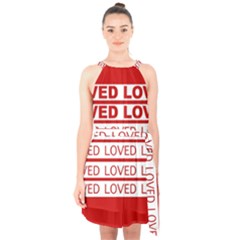 Loved Halter Collar Waist Tie Chiffon Dress by NoHang