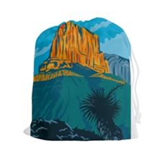 Guadalupe Mountains National Park With El Capitan Peak Texas United States Wpa Poster Art Color Drawstring Pouch (2xl) by retrovectors