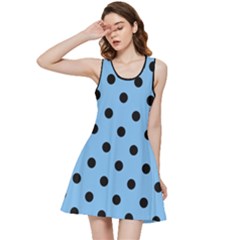 Large Black Polka Dots On Aero Blue - Inside Out Racerback Dress by FashionLane