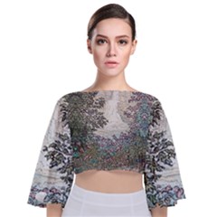 Natura Eternal - By Larenard Tie Back Butterfly Sleeve Chiffon Top by LaRenard