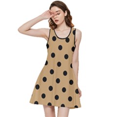 Large Black Polka Dots On Pale Brown - Inside Out Racerback Dress by FashionLane