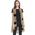 Large Black Polka Dots On Pale Brown - Sleeveless Chiffon Waistcoat Shirt View1