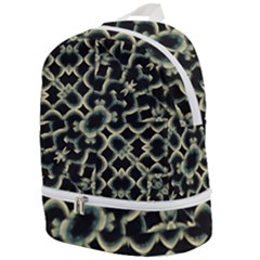 Dark Interlace Motif Mosaic Pattern Zip Bottom Backpack by dflcprintsclothing