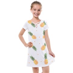 Pineapple Pattern Kids  Cross Web Dress by goljakoff