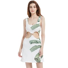 Palm Leaves Velvet Cutout Dress by goljakoff