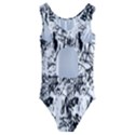 Black And White Graffiti Abstract Collage Kids  Cut-Out Back One Piece Swimsuit View2