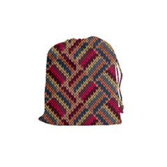 Geometric Knitting Drawstring Pouch (medium) by goljakoff