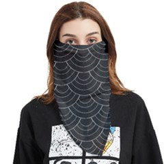Black Sashiko Ornament Face Covering Bandana (triangle) by goljakoff