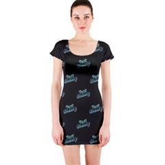 Just Beauty Words Motif Print Pattern Short Sleeve Bodycon Dress by dflcprintsclothing