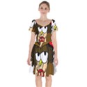  Rainbow Stoner Owl Short Sleeve Bardot Dress View1