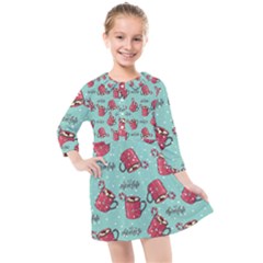 Hot Chocolate Hot Chocolate Kids  Quarter Sleeve Shirt Dress by designsbymallika