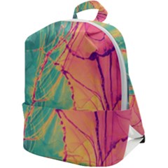 Alcohol Ink Zip Up Backpack by Dazzleway