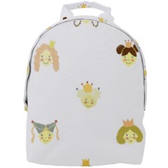 Cute Delicate Seamless Pattern With Little Princesses In Scandinavian Style With Texture Of Natural Mini Full Print Backpack by EvgeniiaBychkova