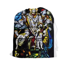 Christian Window Glass Art Print Drawstring Pouch (2xl) by dflcprintsclothing