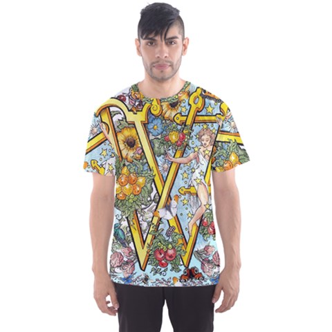 The Illustrated Alphabet - W - By Larenard Men s Sport Mesh Tee by LaRenard
