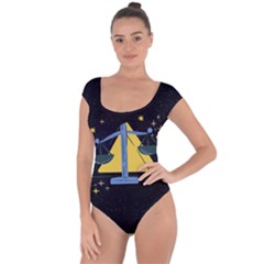 Horoscope Libra Astrology Zodiac Short Sleeve Leotard  by Mariart