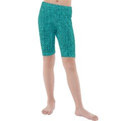 Green Denim Kids  Mid Length Swim Shorts by ArtsyWishy