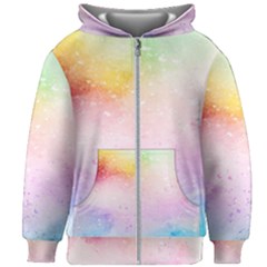 Rainbow Splashes Kids  Zipper Hoodie Without Drawstring by goljakoff
