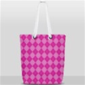 Pink Diamond Pattern Full Print Rope Handle Tote (Small) View2