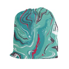 Green Vivid Marble Pattern 2 Drawstring Pouch (2xl) by goljakoff