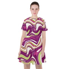 Purple Vivid Marble Pattern Sailor Dress by goljakoff