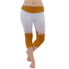 Beer Foam Bubbles Alcohol  Glass Lightweight Velour Capri Yoga Leggings by Amaryn4rt