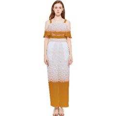 Beer Foam Bubbles Alcohol  Glass Draped Sleeveless Chiffon Jumpsuit by Amaryn4rt