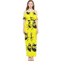 Cats Heads Pattern Design Draped Sleeveless Chiffon Jumpsuit View1