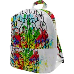 Brain Mind Psychology Idea Hearts Zip Up Backpack by Amaryn4rt