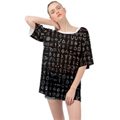 Alchemical Symbols - Collected Inverted Oversized Chiffon Top by WetdryvacsLair