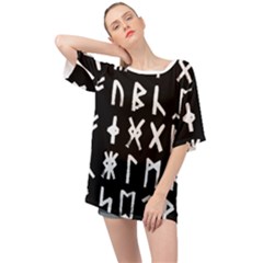 The Anglo Saxon Futhorc Collected Inverted Oversized Chiffon Top by WetdryvacsLair
