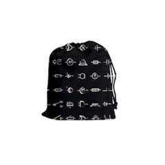 Electrical Symbols Callgraphy Short Run Inverted Drawstring Pouch (small) by WetdryvacsLair