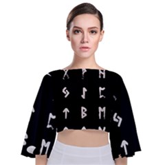 Elder Futhark Rune Set Collected Inverted Tie Back Butterfly Sleeve Chiffon Top by WetdryvacsLair