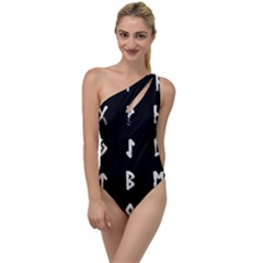 Elder Futhark Rune Set Collected Inverted To One Side Swimsuit by WetdryvacsLair